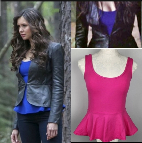 bebe Tops - As Seen On Katherine Pierce Alternative Color Pink Bebe Peplum Top Size XS Y2K